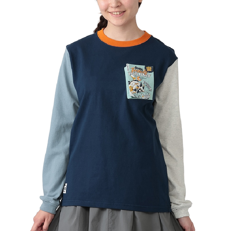 CHUMS COMICS POCKET BRUSHED L_S T-SHIRT MS